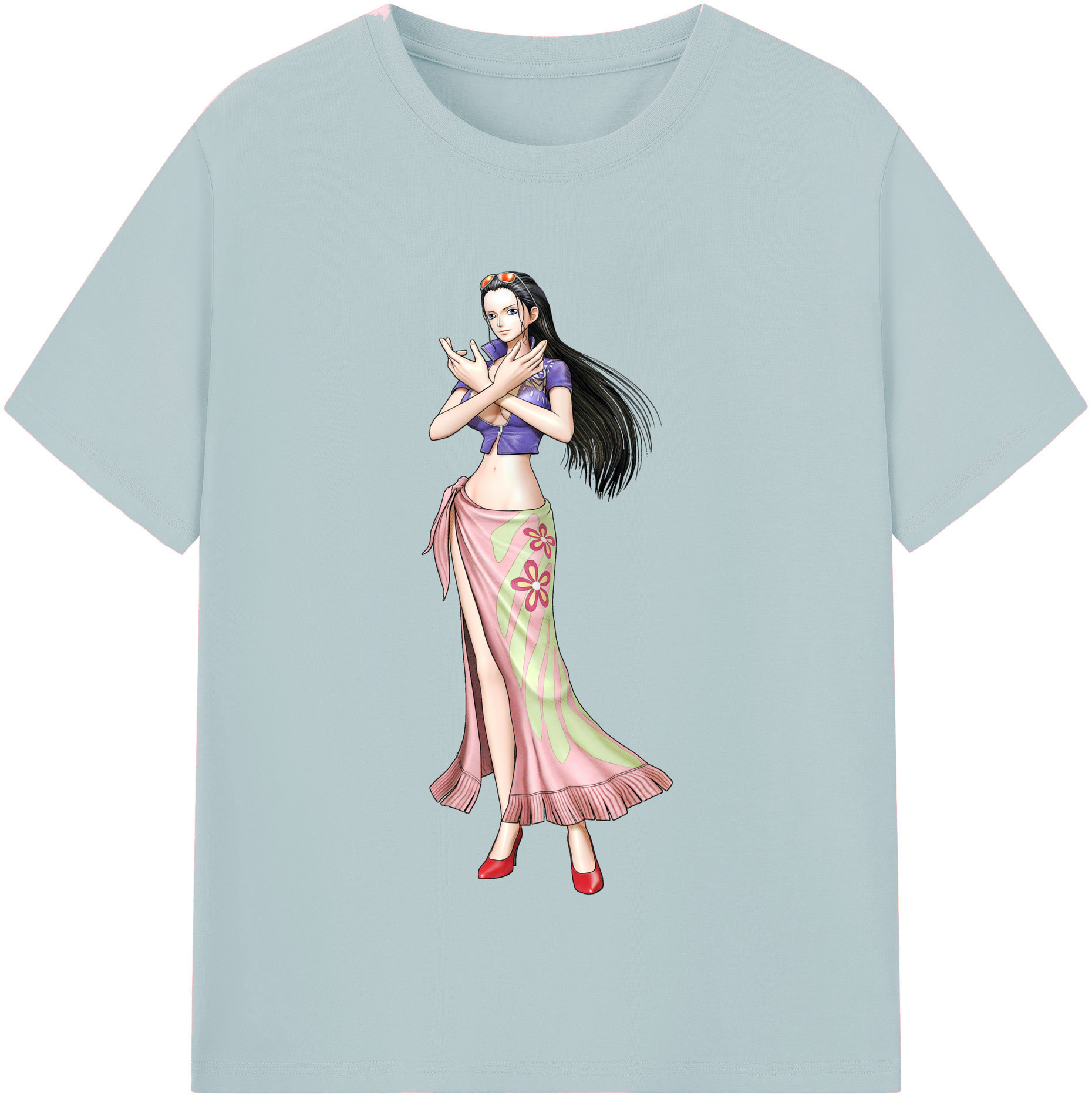 ワンピース ニコ・ロビン ONE PIECE Nico Robin 綿100％半袖Tシャツ（フロントプリント）